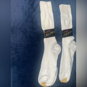 Gold Toe Men's Metropolitan White Crew Dress Socks - Lot of 2 - Shoe Sz 7.5 - 12